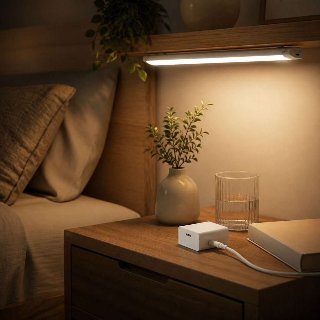 Rechargeable Motion Sensor Cabinet Light - USB-C Wireless LED Bar for Closet & Kitchen