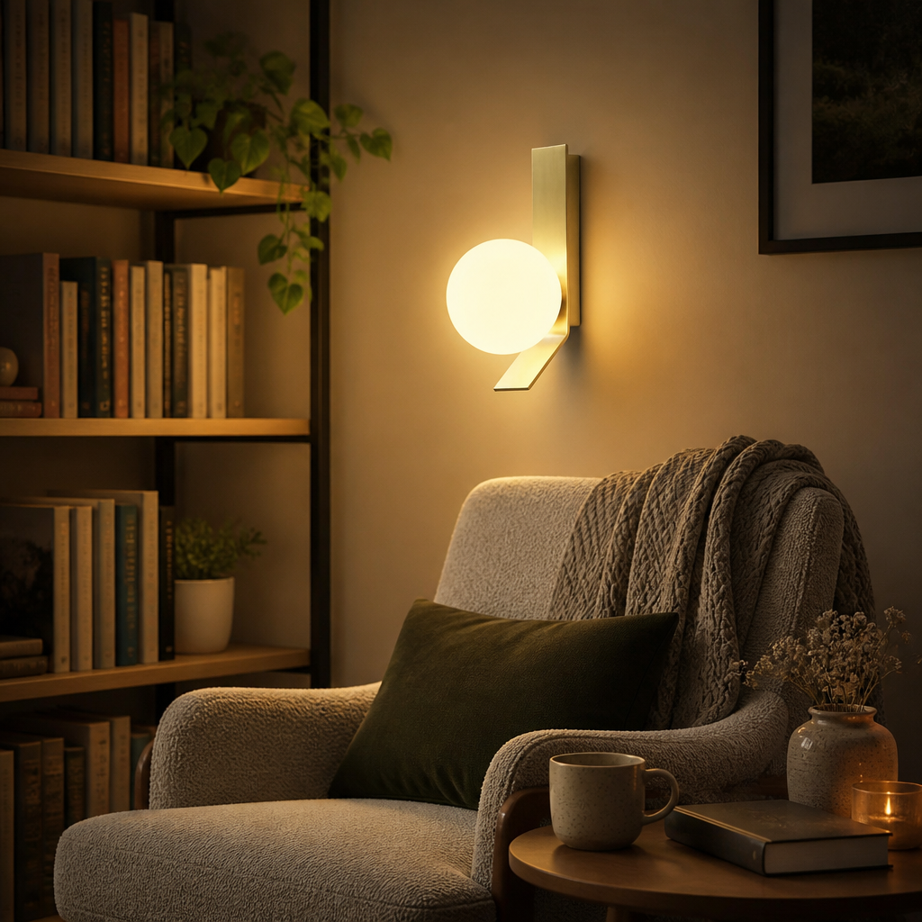 Modern Glass Wall Lamp - Single or Double Head LED Sconce for Hallway & Headboard