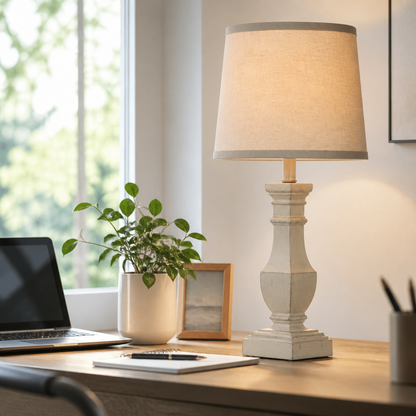 Rustic Farmhouse Table Lamps Set of 2 - Dimmable Touch Bedside Lamps with Bulbs Included