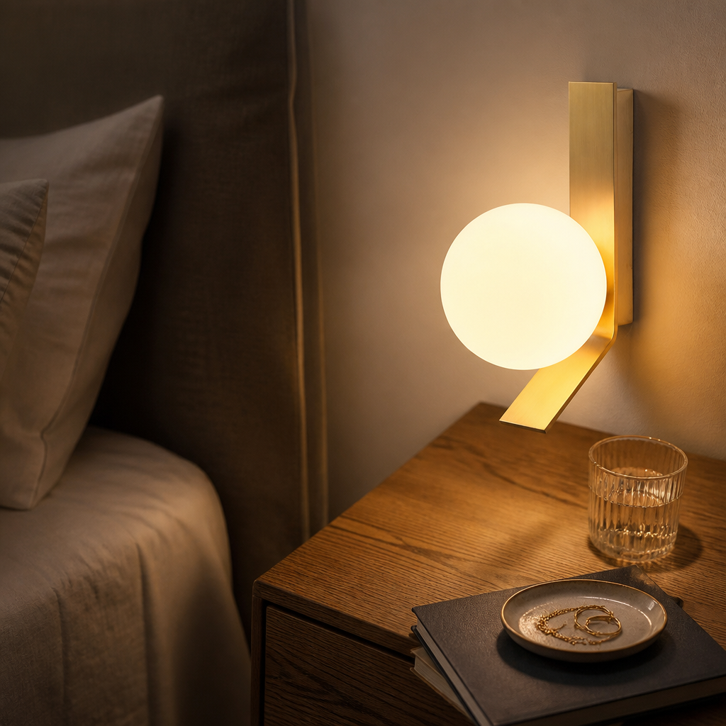 Modern Glass Wall Lamp - Single or Double Head LED Sconce for Hallway & Headboard