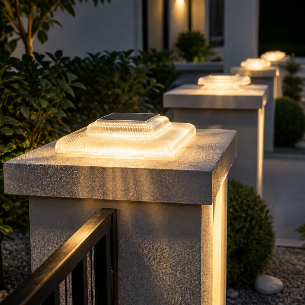 Solar Post Cap Lights for 4x4 Posts - IP65 Waterproof Fence Lights with 12 SMD LEDs, 3000K/6000K Light and 1 or 2 Pack Options