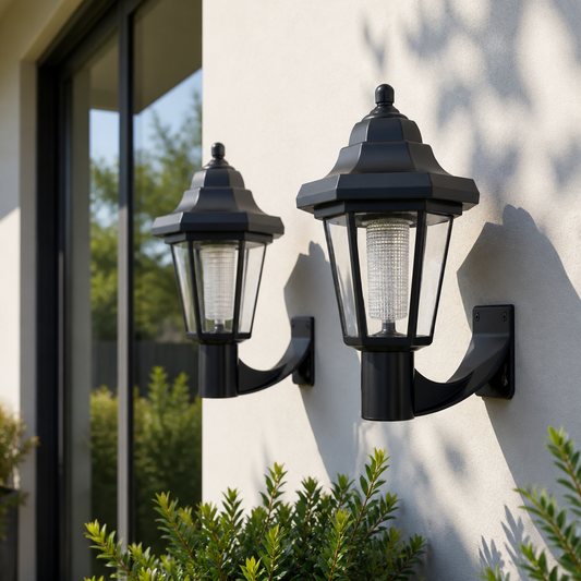 Solar Hexagon Wall Lights - IP44 Waterproof Fence Light with Motion Sensor for Garden