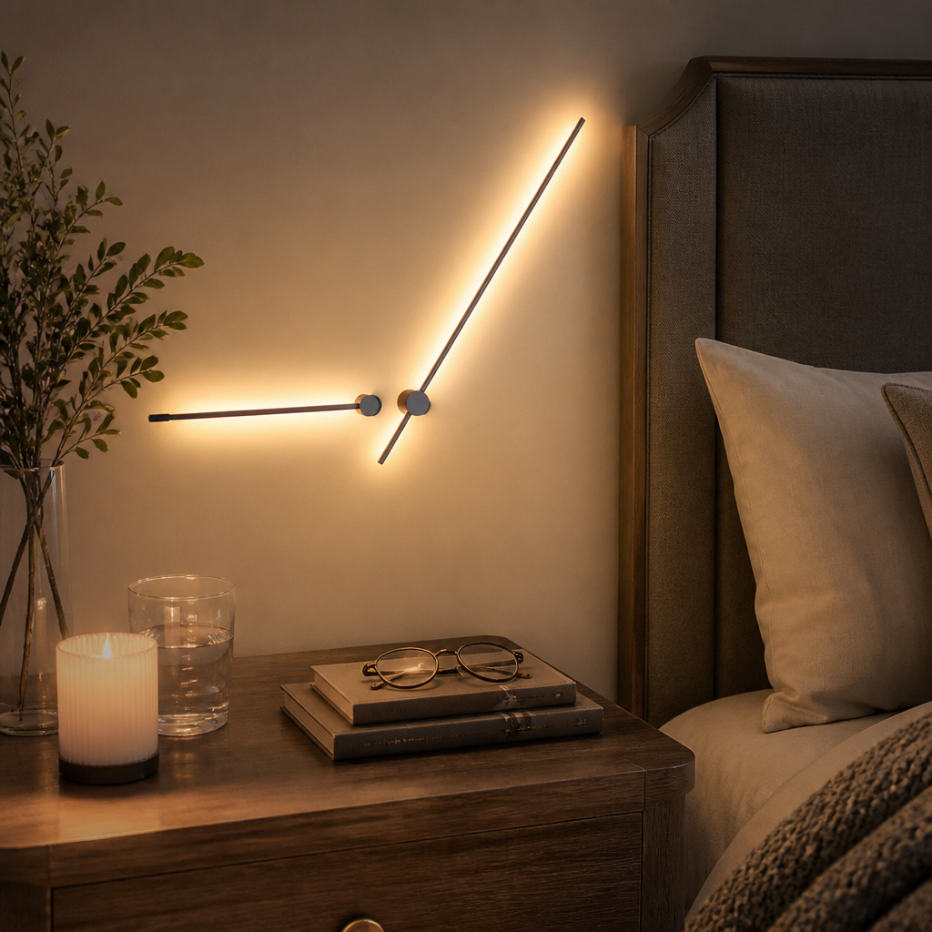 Nordic Minimalist Wall Lamp - Linear LED Sconce for Hallway, Headboard & Stairs