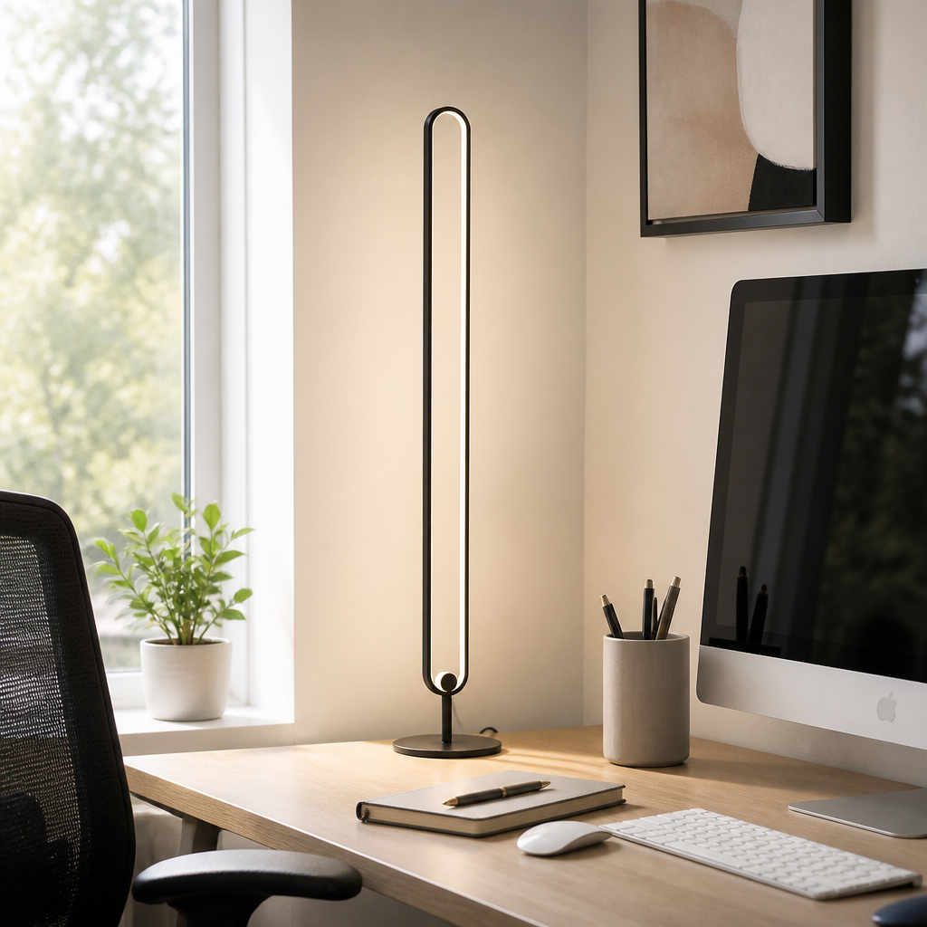 Nordic Aluminum Floor Lamp - Dimmable LED Standing Light for Living Room & Reading Corner
