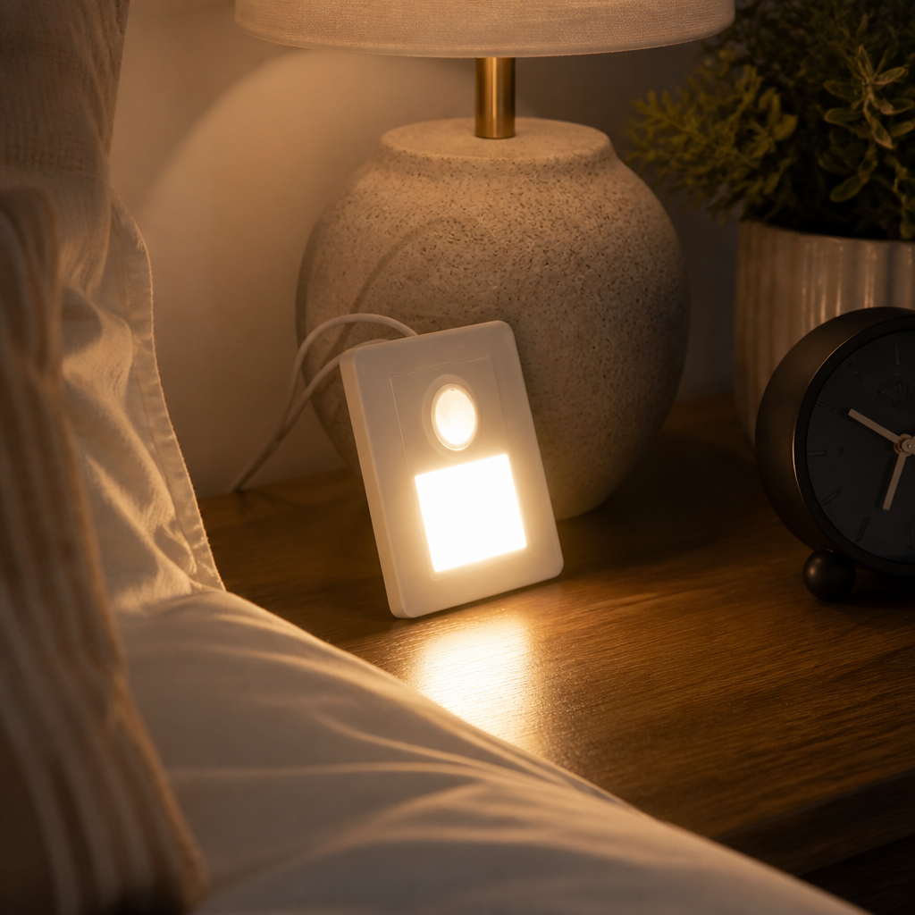Motion Sensor Wall Light - Recessed Flush LED Night Light for Hallway & Stairs