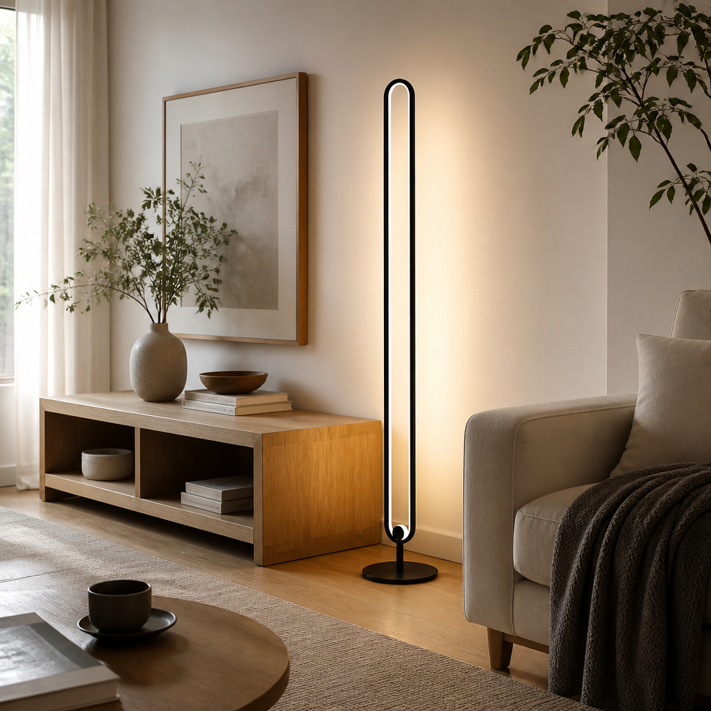 Nordic Aluminum Floor Lamp - Dimmable LED Standing Light for Living Room & Reading Corner