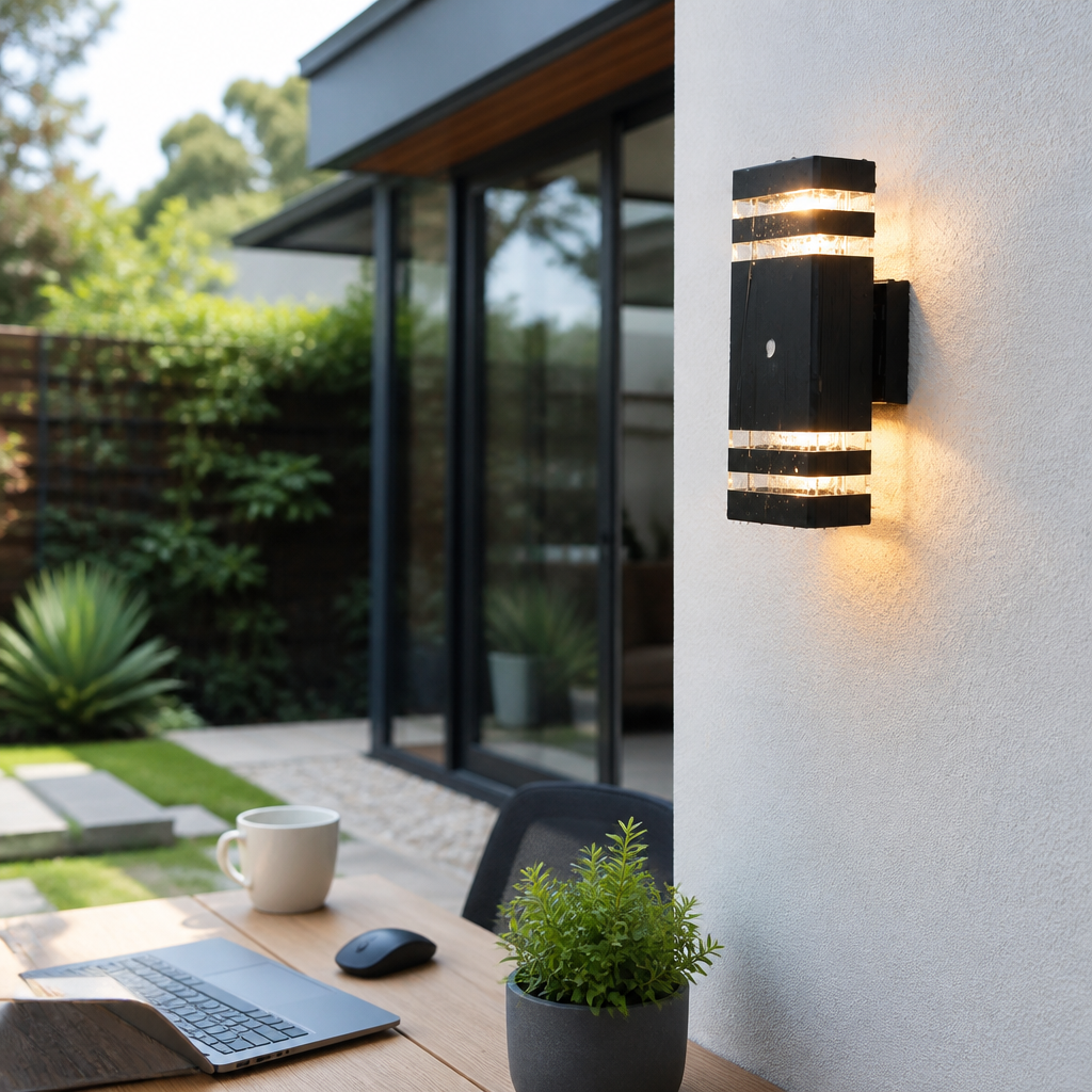Outdoor Wall Light - IP65 Waterproof Up and Down Sconce and 5W Bulb