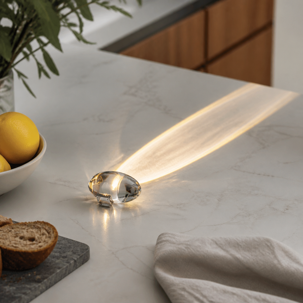 Crystal Table Lamp - Contemporary Crystal Bedside Light with Three Adjustable Colour Settings for Nightstand, Console and Desk