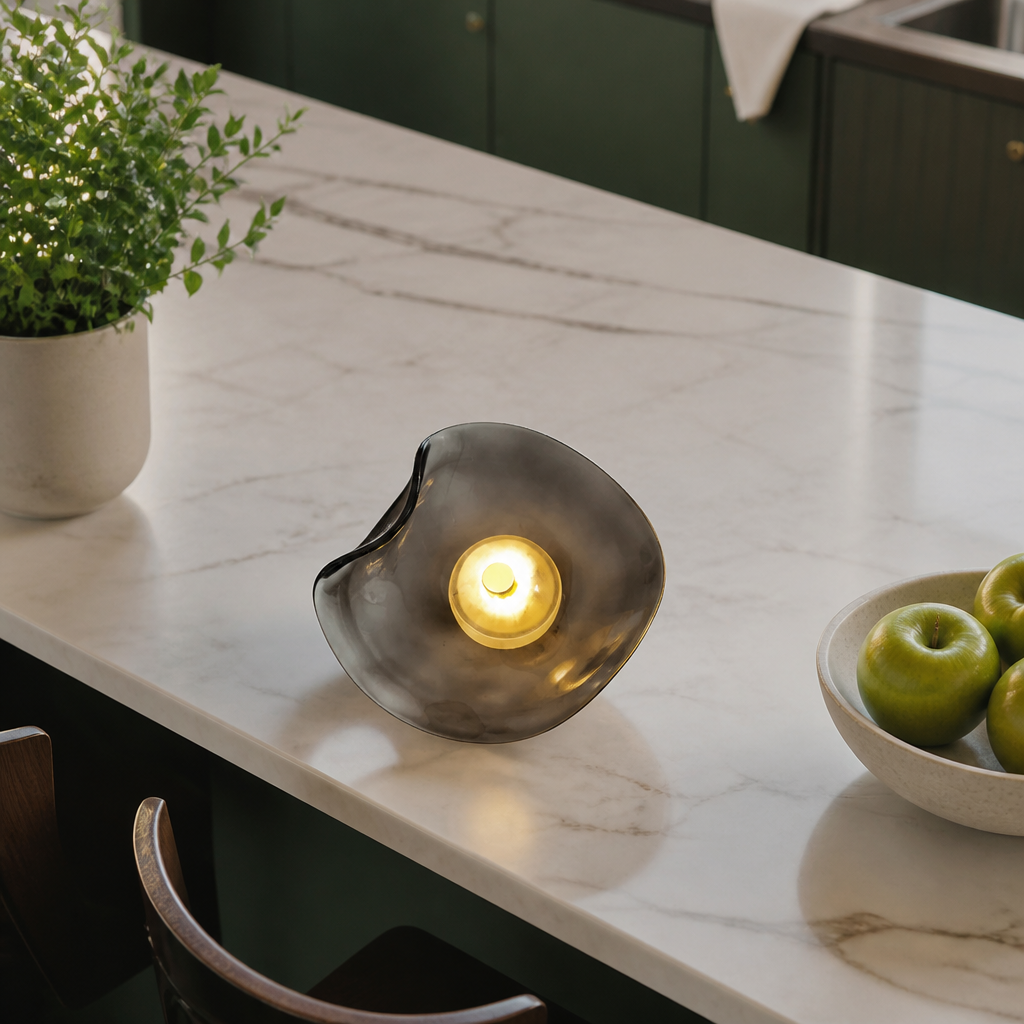 Nordic Glass Wall Lamp - Modern Cognac or Gray LED Sconce for Hallway & Bedside