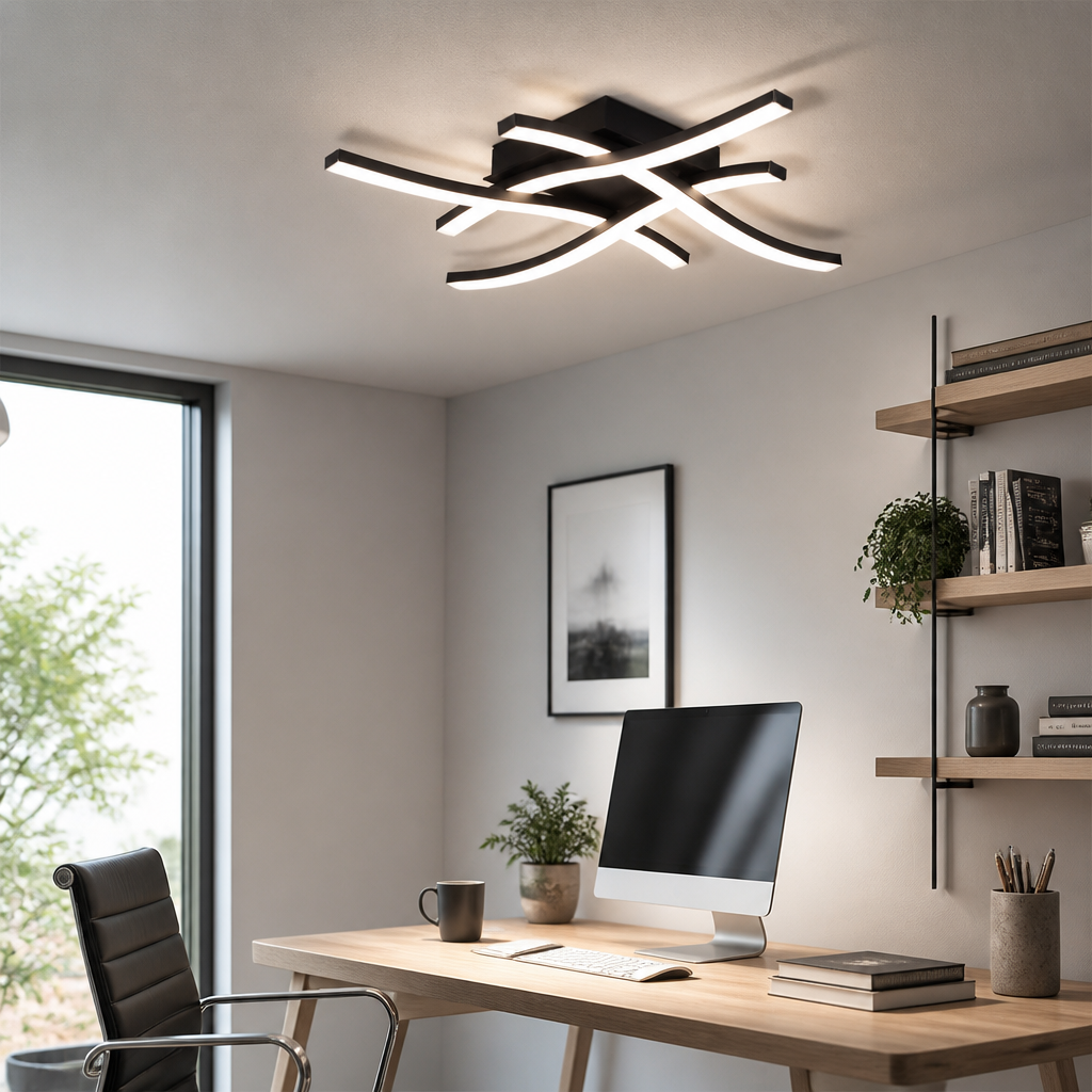 Rotatable LED Ceiling Spot Light Bar - Black 2, 3 or 4 Head Track Light for Kitchen