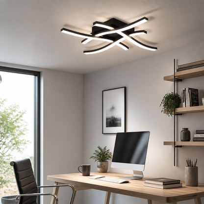 Rotatable LED Ceiling Spot Light Bar - Black 2, 3 or 4 Head Track Light for Kitchen