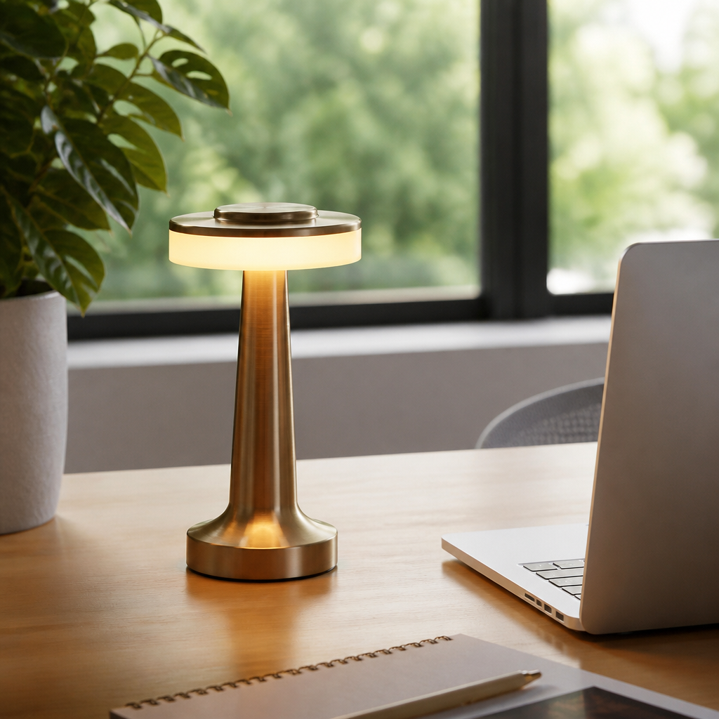UFO Rechargeable Table Lamp - Cordless Touch Dimmable Bedside Light for Desk & Console