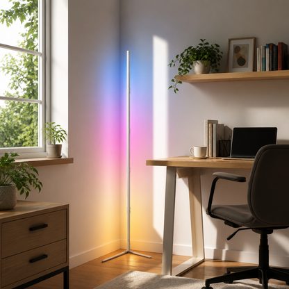 Modern RGB Floor Lamp - Smart LED Corner Light with WiFi App & Remote for Living Room