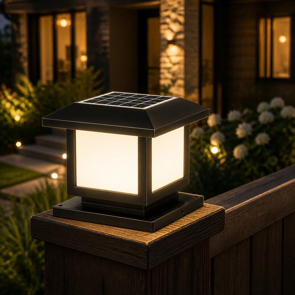 Solar Pillar Lights - IP65 Waterproof ABS and Acrylic Column Lights with Remote, Four Colour or RGB Modes, 15cm, 20cm and 25cm Sizes