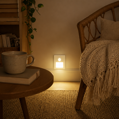 Motion Sensor Wall Light - Recessed Flush LED Night Light for Hallway & Stairs
