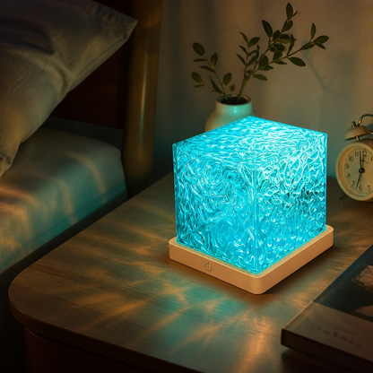 Ocean Wave Aurora Water Ripple Projector Light - Rotating Acrylic Crystal Unit with 16 RGB Colours, Remote and 5V USB Power for Bedrooms