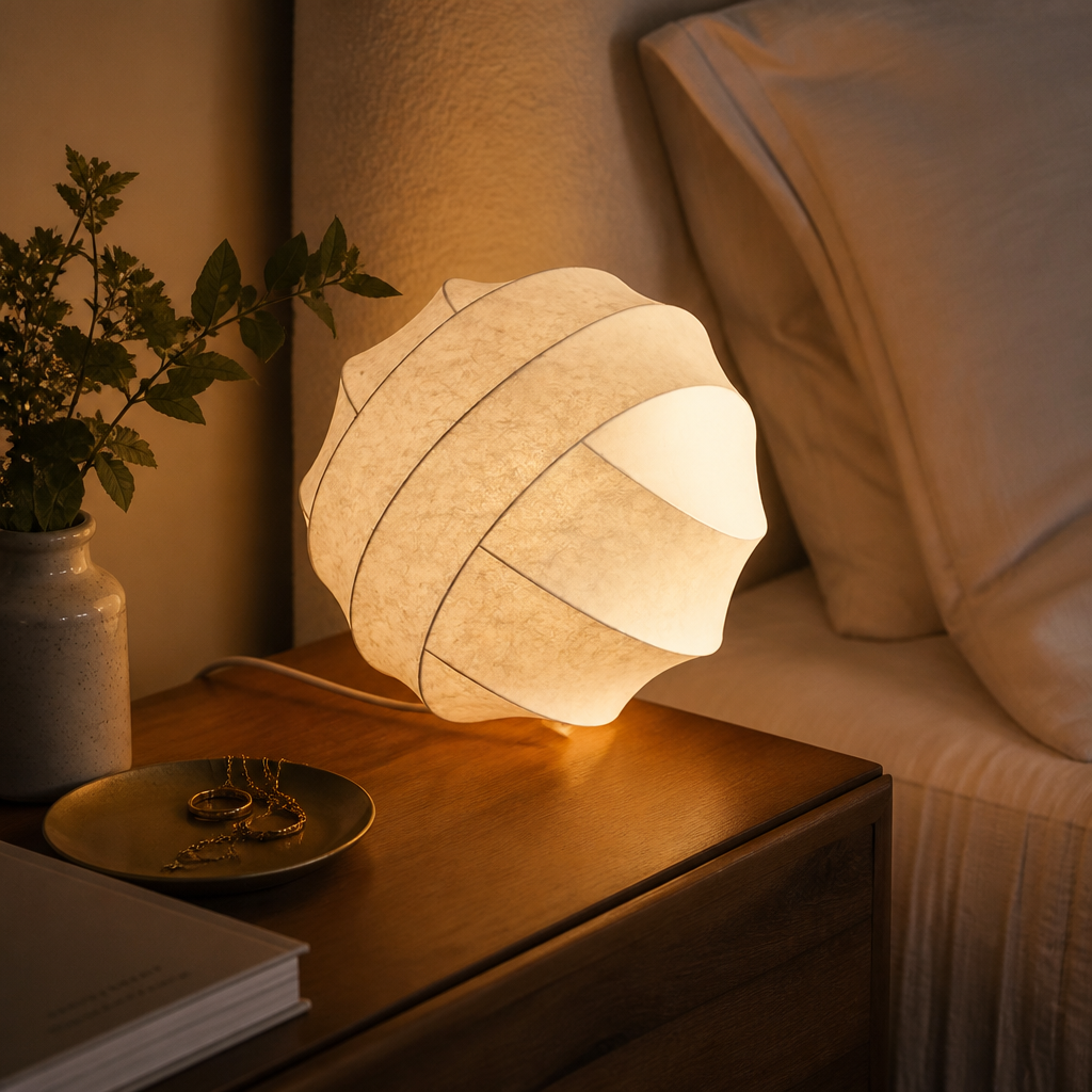 Japanese Wabi-Sabi Pendant Light - Silk Shade Hanging Lamp for Dining Table & Kitchen