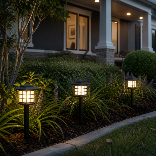 2 Pack Solar Pathway Lights - IP65 RGB/Warm White Garden Stake Lights