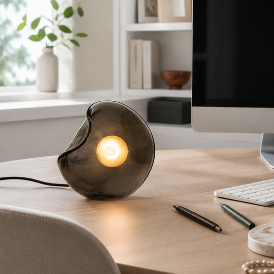 Nordic Glass Wall Lamp - Modern Cognac or Gray LED Sconce for Hallway & Bedside