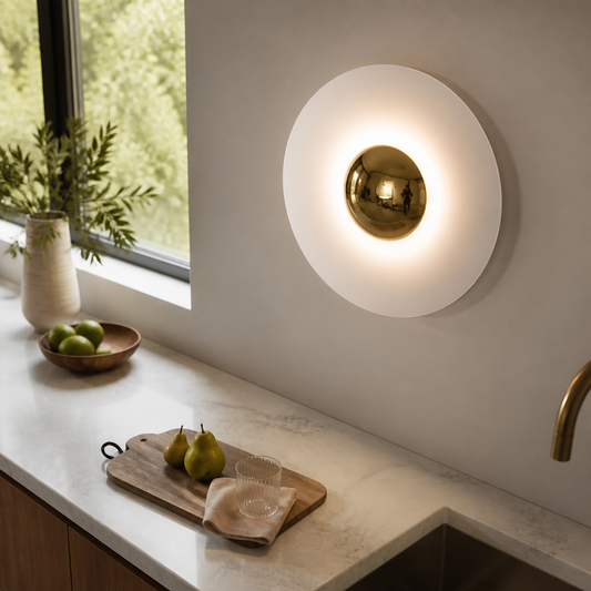 UFO LED Wall Sconce - Modern Round Disc Wall Light for Bedroom, Hallway, Stairs