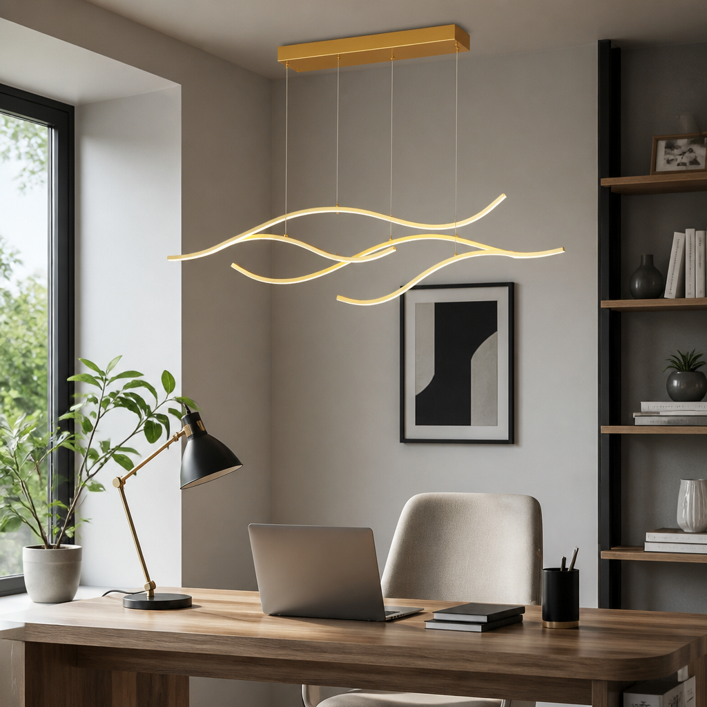 Tree Branch Chandelier - Gold or Black Aluminum Flush Ceiling Light for Dining Room