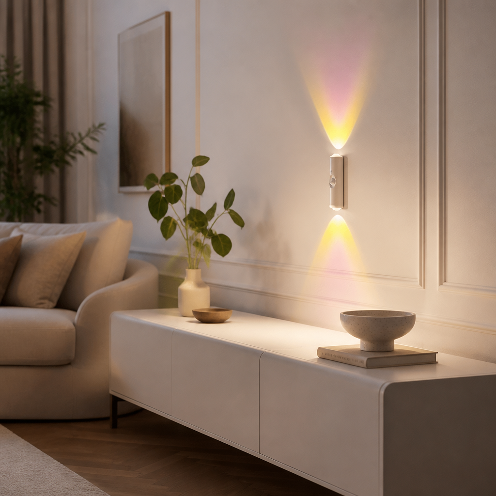 Sunset Motion Sensor Night Light - Rechargeable Cordless RGB Lamp for Nursery & Hallway