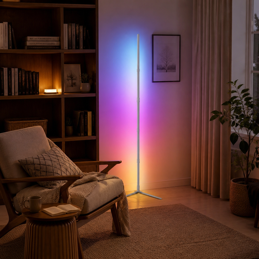 Modern RGB Floor Lamp - Smart LED Corner Light with WiFi App & Remote for Living Room