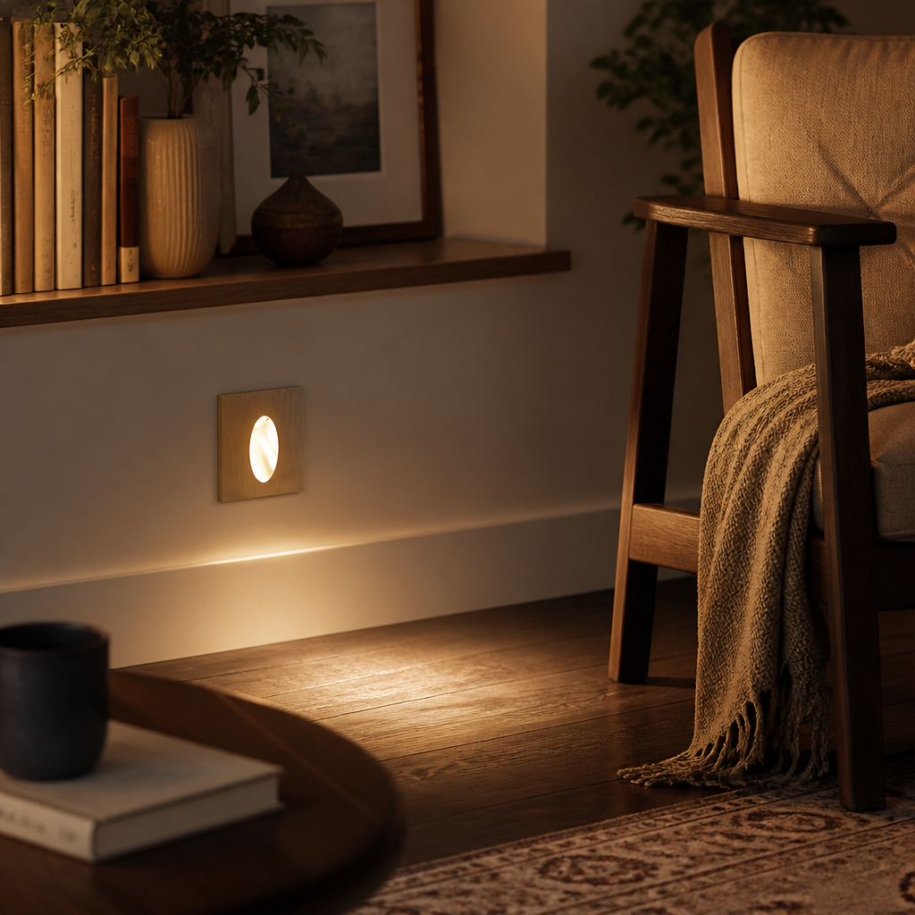 Recessed LED Step Light - Brushed Stair Wall Light for Staircase, Hall & Patio