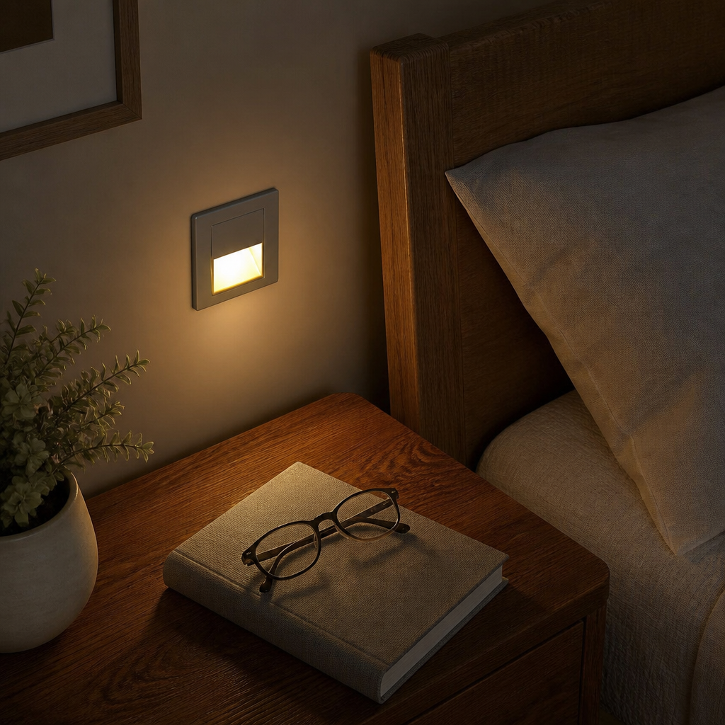 Motion Sensor Night Light - Recessed LED Wall Light 4 Pack for Nursery, Hallway & Stairs