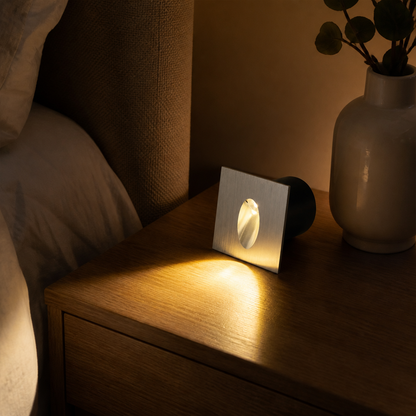 Recessed LED Step Light - Brushed Stair Wall Light for Staircase, Hall & Patio
