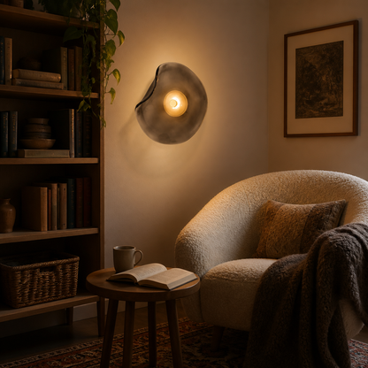 Nordic Glass Wall Lamp - Modern Cognac or Gray LED Sconce for Hallway & Bedside