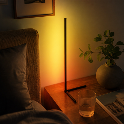 Modern Floor Lamp - 150cm Standing RGB Light with Music Sync Colour Change for Sofa Side, Reading Corner and Bedroom Ambience