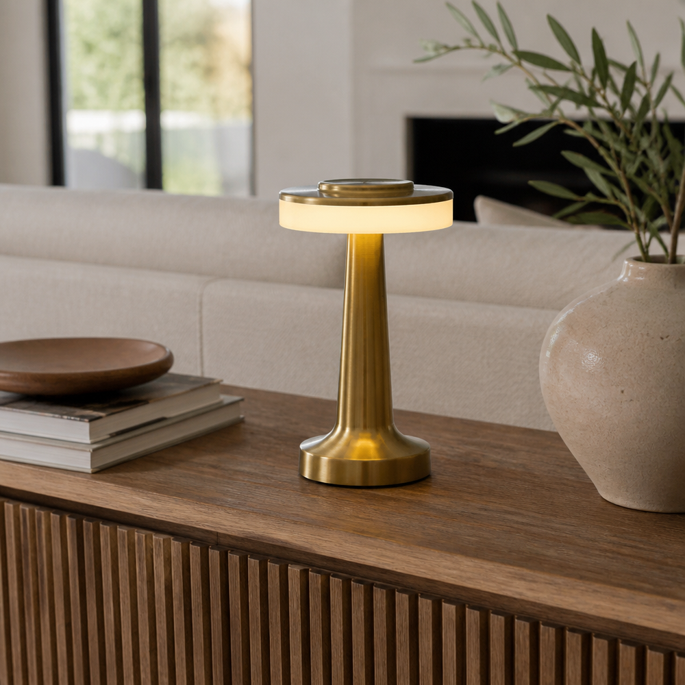 UFO Rechargeable Table Lamp - Cordless Touch Dimmable Bedside Light for Desk & Console