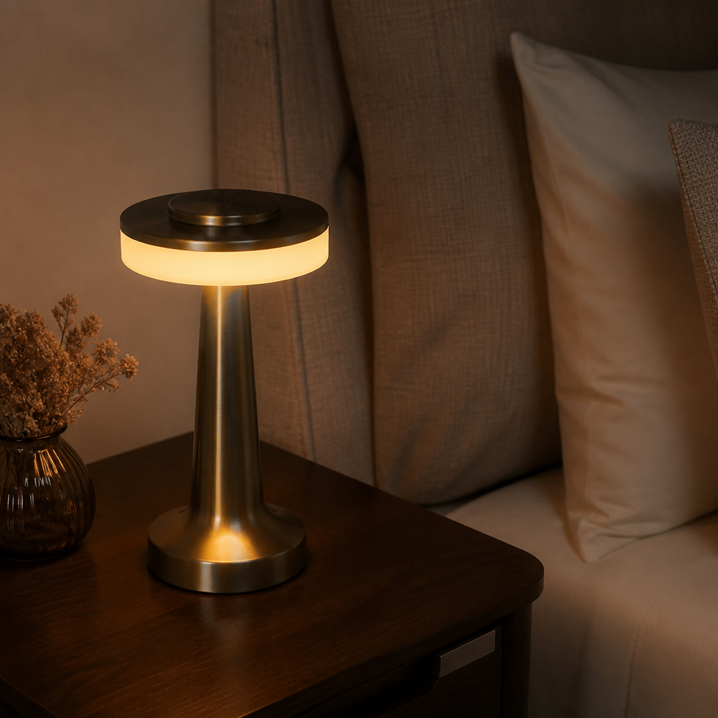 UFO Rechargeable Table Lamp - Cordless Touch Dimmable Bedside Light for Desk & Console