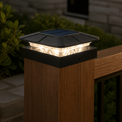 Solar Post Cap Lights - IP65 Waterproof Fence Lights with 3 Colour Modes, 2 Brightness Levels and 4 Inch Post Fit in 1, 2 or 4 Packs