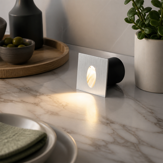 Recessed LED Step Light - Brushed Stair Wall Light for Staircase, Hall & Patio