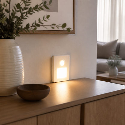 Motion Sensor Wall Light - Recessed Flush LED Night Light for Hallway & Stairs