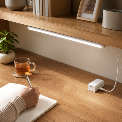 Rechargeable Motion Sensor Cabinet Light - USB-C Wireless LED Bar for Closet & Kitchen