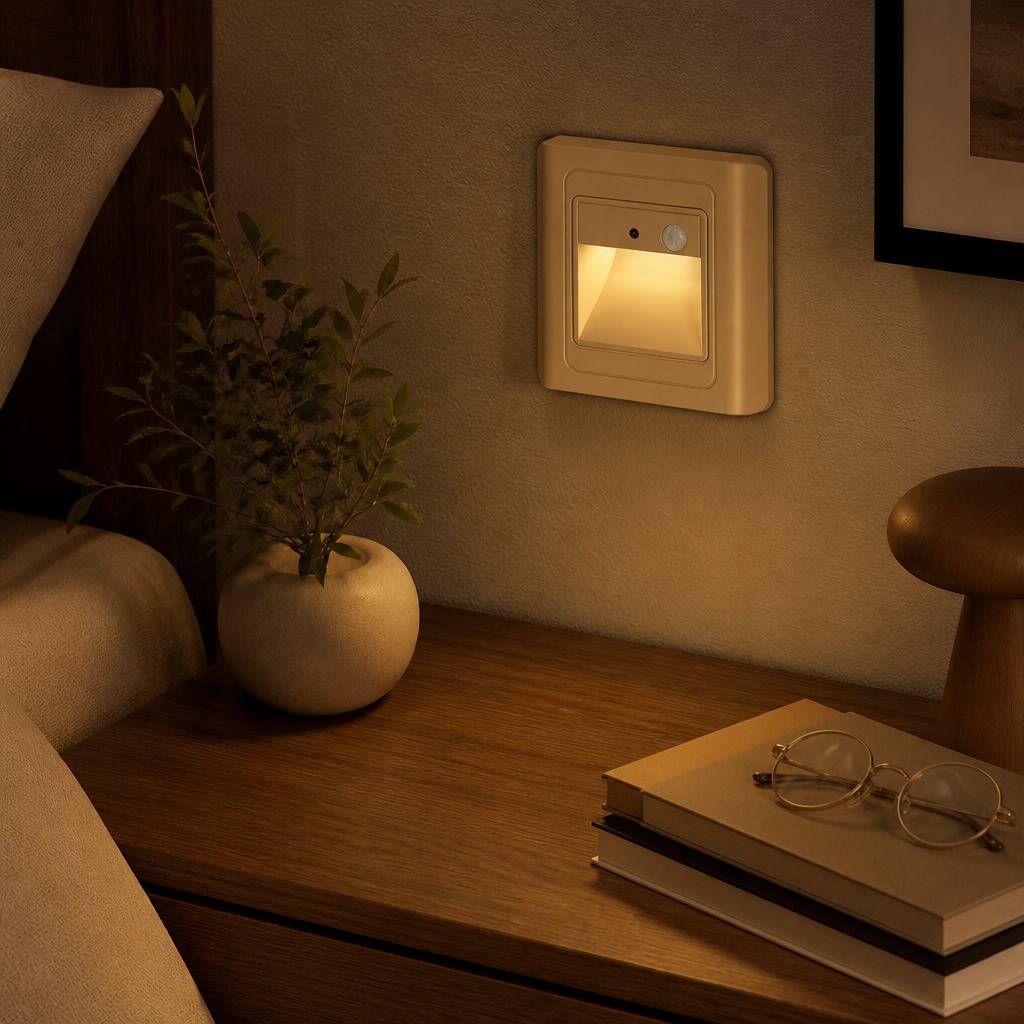 Motion Sensor Night Light - Recessed LED Wall Light for Hallway, Stairs & Bedroom