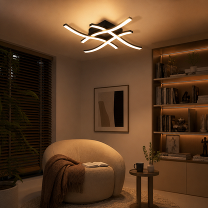 Rotatable LED Ceiling Spot Light Bar - Black 2, 3 or 4 Head Track Light for Kitchen