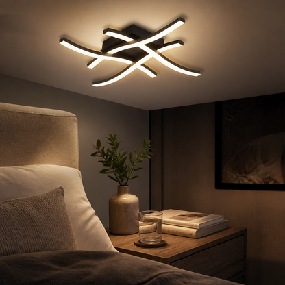 Rotatable LED Ceiling Spot Light Bar - Black 2, 3 or 4 Head Track Light for Kitchen