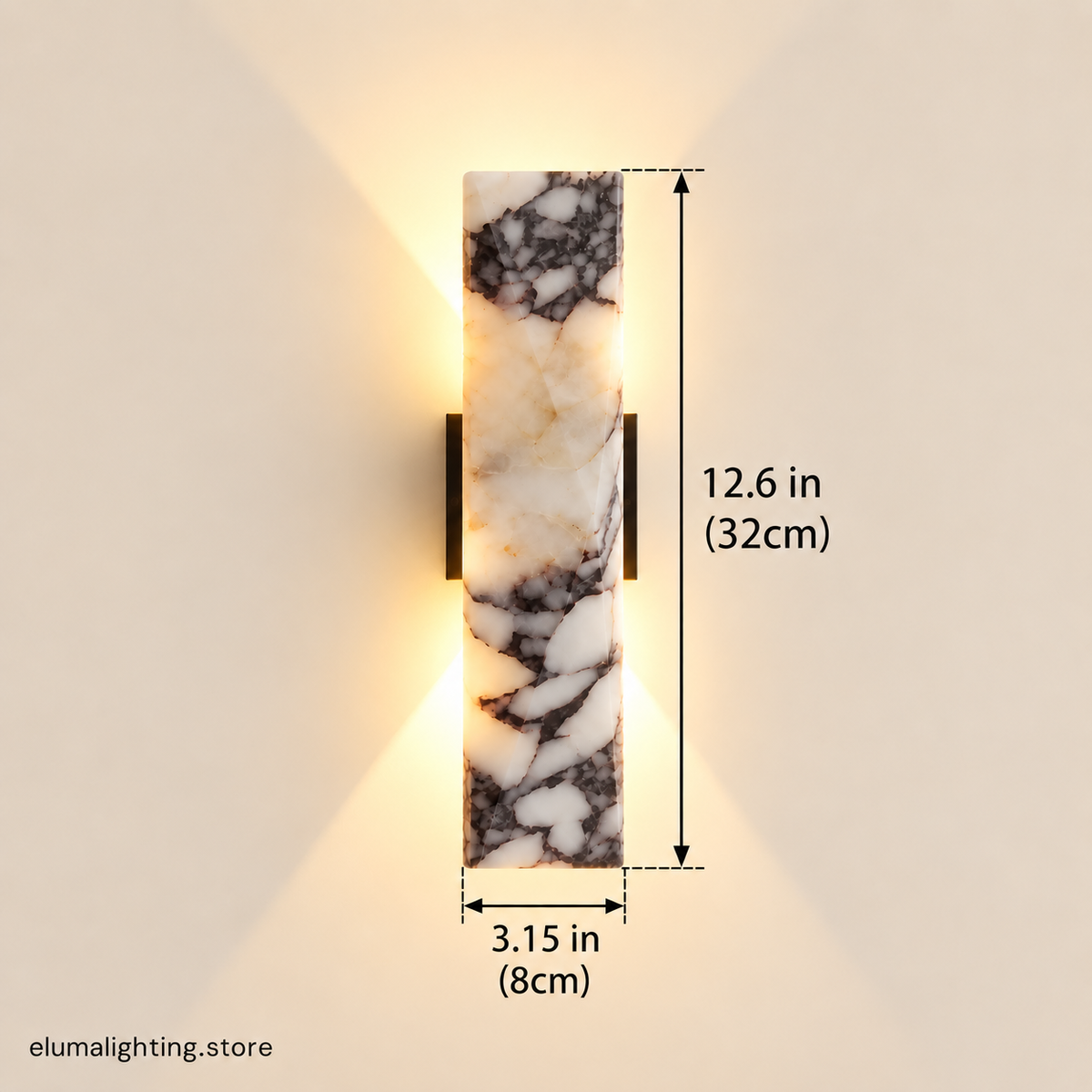 LED Stone Effect Outdoor Wall Light - 32cm Warm White Exterior Wall Lamp for Villa Porches, Garden Walls, Courtyards and Garage Entrances