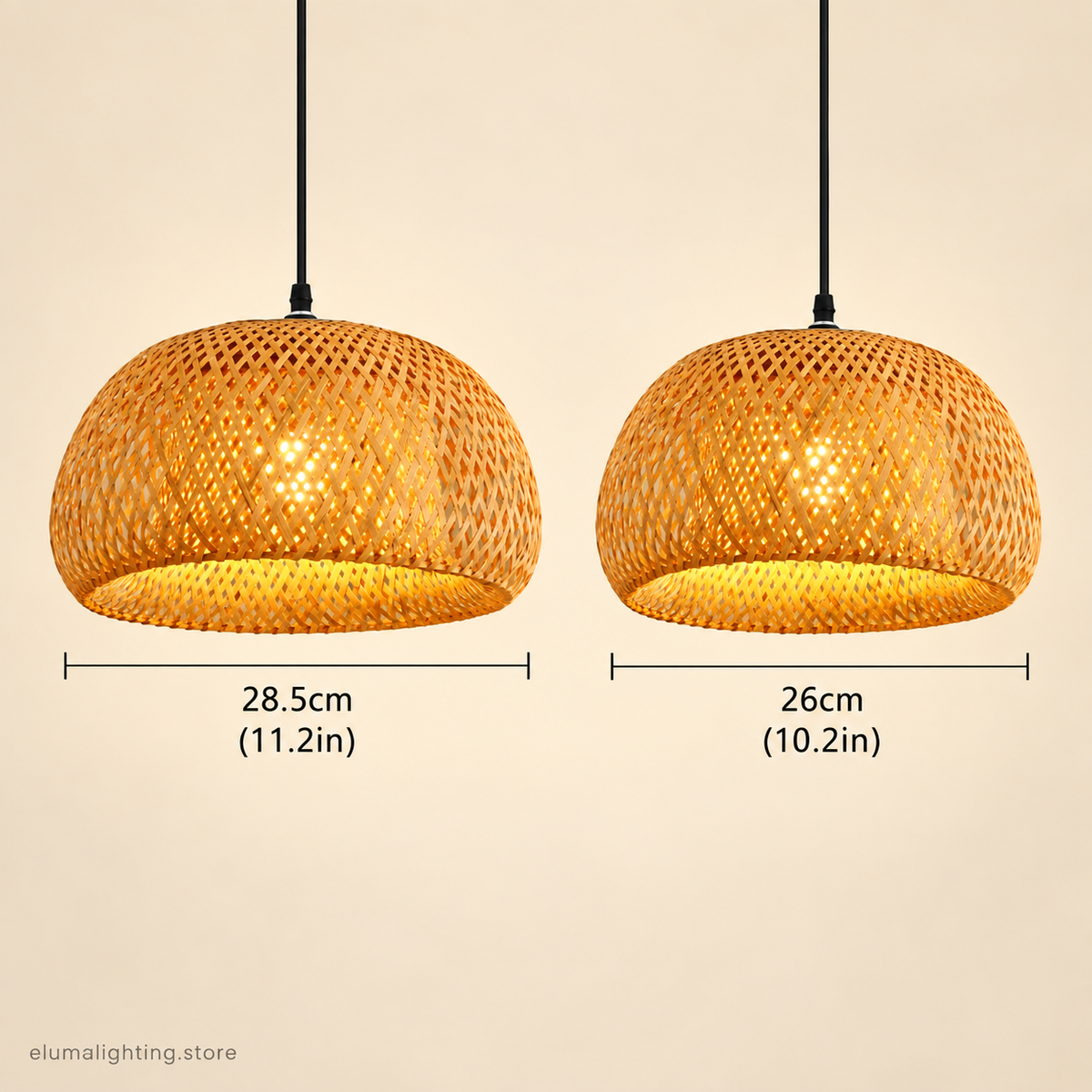 Bamboo Lantern Pendant Light - Hand Woven Rattan