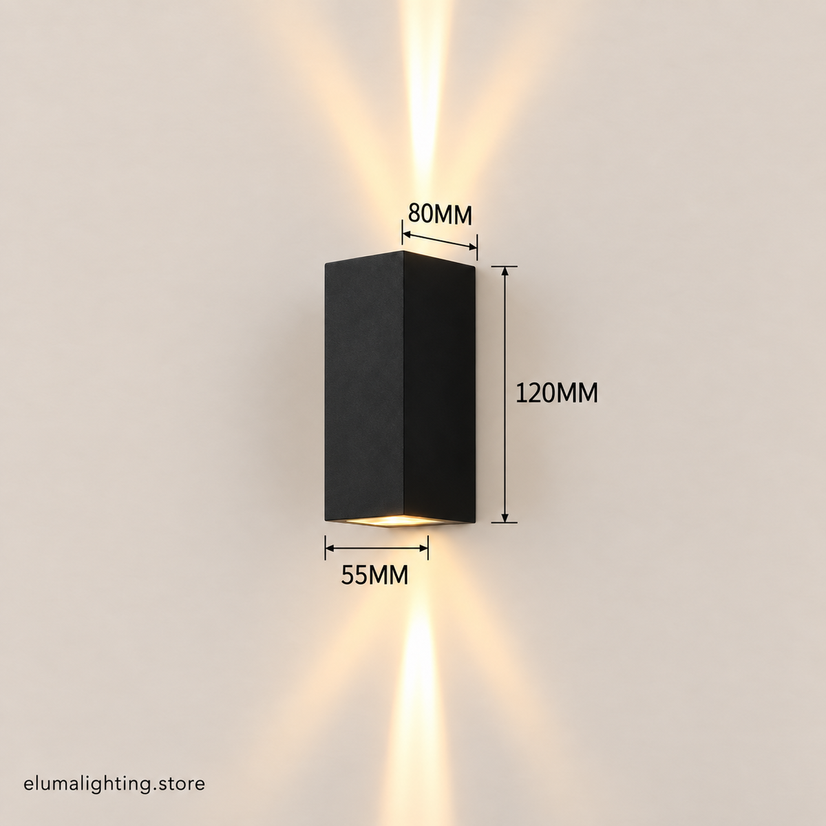 IP65 LED Wall Light - 6W/10W Die Cast Aluminium Sconce in 120mm/180mm with White, Warm White, Red, Blue, Green or Yellow LED