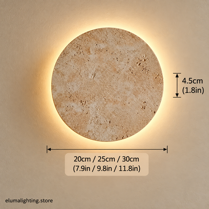 Wabi Sabi Cave Stone LED Wall Sconce - Beige 20 to 30cm Bedside Light for Living Room